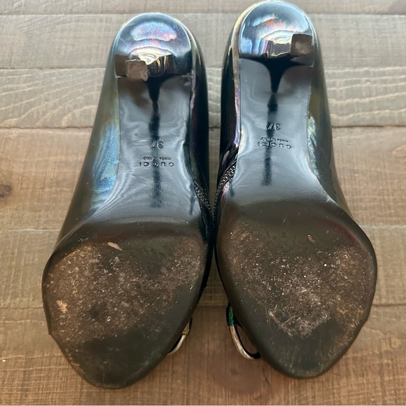 Gucci Patent Leather Peep-toe Horsebit Pumps - Picture 9 of 11